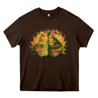 Chocolate Brown Gymnocalycium Variegated Cactus Heavy Core Tee - LillyAllenDesigns