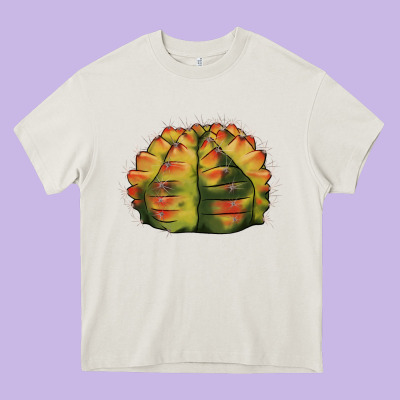 Gymnocalycium Variegated Cactus Heavy Core Tee Designed By Lillyallendesigns