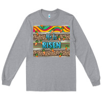 Heather Grey He is risen tumbler Easter Day Long Sleeve Tee - HowdyJamesFarm