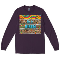 Plum He is risen tumbler Easter Day Long Sleeve Tee - HowdyJamesFarm