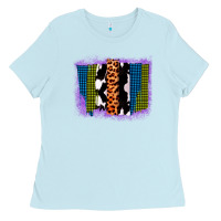 Baby Blue Purple Glitter Western Farm Life Brush Strokes Ladies Tee - Bettercallsaul