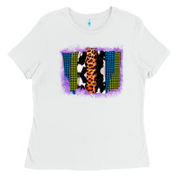 White Purple Glitter Western Farm Life Brush Strokes Ladies Tee - Bettercallsaul