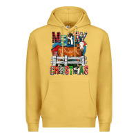 Antique Gold merry christmas simmental cow Premium Hoodie - FaDigitalArtStudio