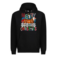 Black merry christmas simmental cow Premium Hoodie - FaDigitalArtStudio