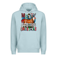 Blue Mist merry christmas simmental cow Premium Hoodie - FaDigitalArtStudio