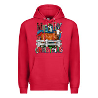 Cardinal merry christmas simmental cow Premium Hoodie - FaDigitalArtStudio