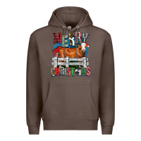 Coffee merry christmas simmental cow Premium Hoodie - FaDigitalArtStudio