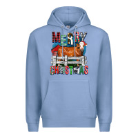 Colony Blue merry christmas simmental cow Premium Hoodie - FaDigitalArtStudio
