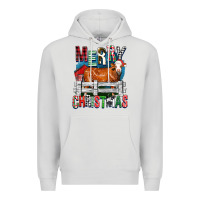 Dove Grey merry christmas simmental cow Premium Hoodie - FaDigitalArtStudio