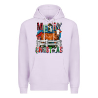 Lilac merry christmas simmental cow Premium Hoodie - FaDigitalArtStudio