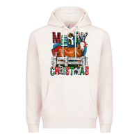 Pale Pink merry christmas simmental cow Premium Hoodie - FaDigitalArtStudio