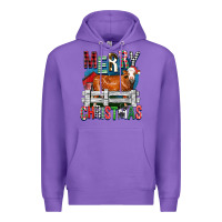 Purple merry christmas simmental cow Premium Hoodie - FaDigitalArtStudio