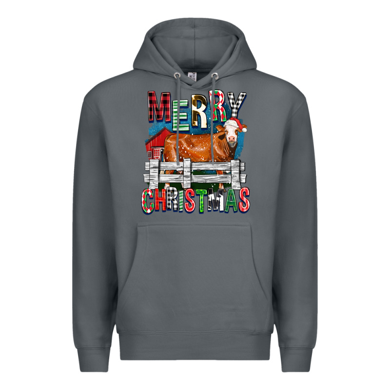 Merry Christmas Simmental Cow Premium Hoodie by FaDigitalArtStudio | Teevron