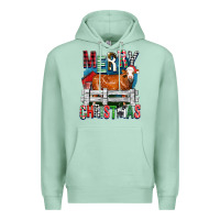 Seafoam merry christmas simmental cow Premium Hoodie - FaDigitalArtStudio