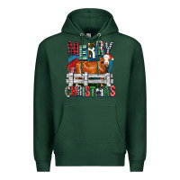Sports Green merry christmas simmental cow Premium Hoodie - FaDigitalArtStudio