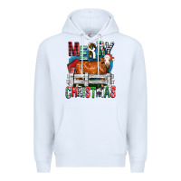 White merry christmas simmental cow Premium Hoodie - FaDigitalArtStudio