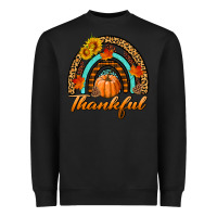 Black thankful pumpkin rainbow Heavyweight Sweatshirt - BundleAndBundleShop
