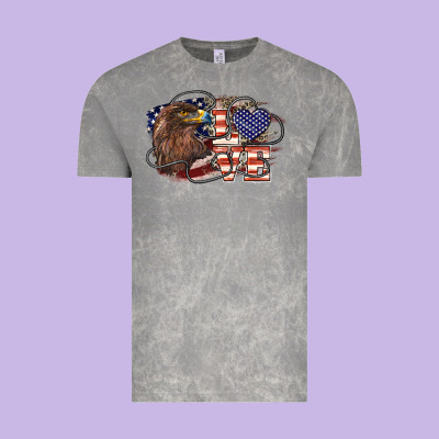 Love America Eagle 4th Of July Vintage Tee Designed By Howdyjamesfarm