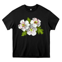 Black Hawthorn Flower Heavy Core Tee - LillyAllenDesigns