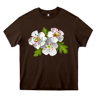 Chocolate Brown Hawthorn Flower Heavy Core Tee - LillyAllenDesigns