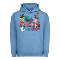 Pigment Pebble Blue best teacher ever Urban Hoodie - AdoDesignShop
