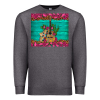 Charcoal Heather mexican guitar roses cactus sombrero Premium Sweatshirt - Artiststas