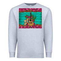 Heather Grey mexican guitar roses cactus sombrero Premium Sweatshirt - Artiststas