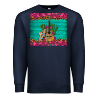 Navy mexican guitar roses cactus sombrero Premium Sweatshirt - Artiststas