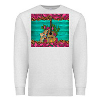 Oatmeal Heather mexican guitar roses cactus sombrero Premium Sweatshirt - Artiststas