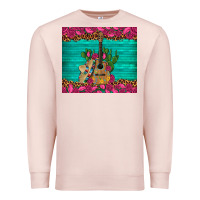 Pale Pink mexican guitar roses cactus sombrero Premium Sweatshirt - Artiststas