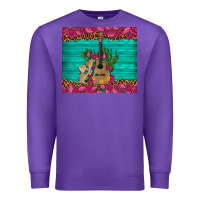 Purple mexican guitar roses cactus sombrero Premium Sweatshirt - Artiststas