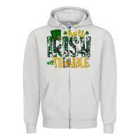 Dove Grey Half Irish All Trouble Zipper Hoodie - CowhideDigitalArt
