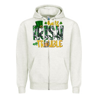 Oatmeal Heather Half Irish All Trouble Zipper Hoodie - CowhideDigitalArt