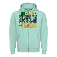 Seafoam Half Irish All Trouble Zipper Hoodie - CowhideDigitalArt