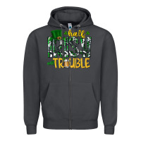 Smoke Half Irish All Trouble Zipper Hoodie - CowhideDigitalArt