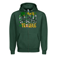 Sports Green Half Irish All Trouble Zipper Hoodie - CowhideDigitalArt