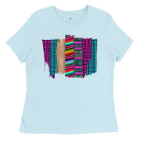 Baby Blue Western Farm Life Serape Brush Stroke Ladies Tee - Bettercallsaul