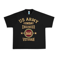 Black US Army Combat Engineer Combat Engineer Veteran Gift Urban Heavy Tee - minhPixels