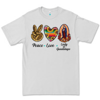Dove Grey Peace Love Lady Of Guadalupe Premium Tee - RanaPortraitStore