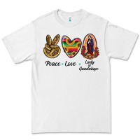 White Peace Love Lady Of Guadalupe Premium Tee - RanaPortraitStore