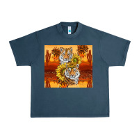 Midnight Navy tigers with scratches Urban Heavy Tee - TumblerDesignByShophia