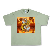 Oil Green tigers with scratches Urban Heavy Tee - TumblerDesignByShophia