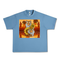 Pebble Blue tigers with scratches Urban Heavy Tee - TumblerDesignByShophia