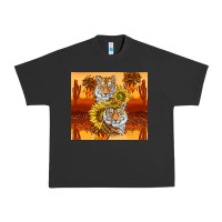 Pigment Black tigers with scratches Urban Heavy Tee - TumblerDesignByShophia