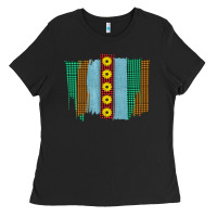 Black Western Sunflower Farm Life Brush Strokes Ladies Tee - Bettercallsaul