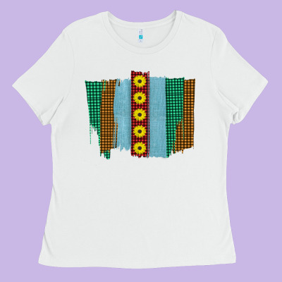 Western Sunflower Farm Life Brush Strokes Ladies Tee Designed By Bettercallsaul