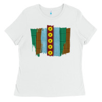 White Western Sunflower Farm Life Brush Strokes Ladies Tee - Bettercallsaul