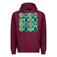 Burgundy native american aztec seamless pattern 3 Premium Hoodie - BundleAndBundleShop
