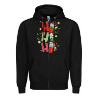 Black ho ho ho pharmacy Zipper Hoodie - CowhideDigitalArt