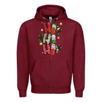Burgundy ho ho ho pharmacy Zipper Hoodie - CowhideDigitalArt